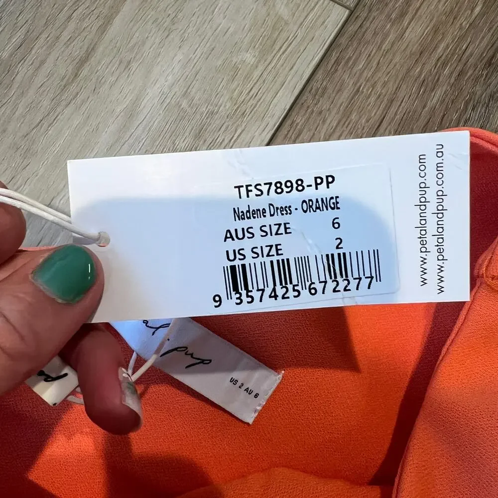 PETAL & PUP Women's Nadene Dress Size 2 In Orange - Picture 12 of 14